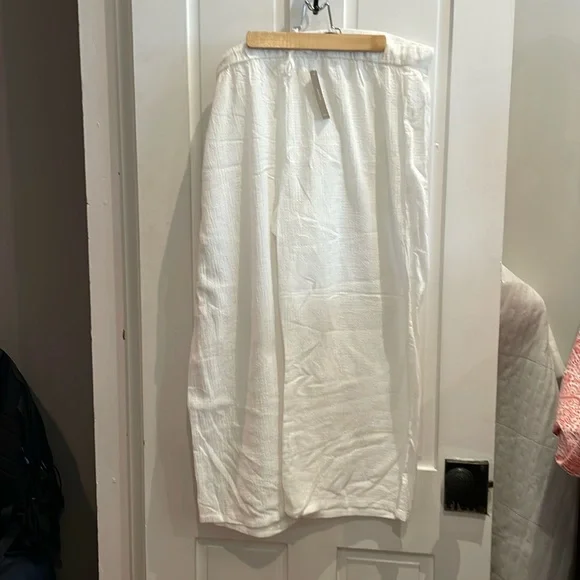 J. Crew White- Navy Wide-Leg Pants- drawstring SZ XL NWT - Picture 1 of 4